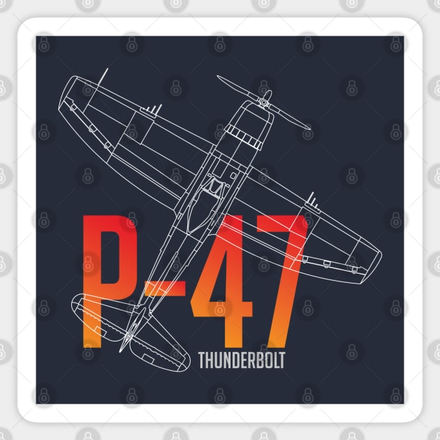 Legendary Wings: The P-47 Thunderbolt Chronicles Sticker by Blue Gingko Designs LLC